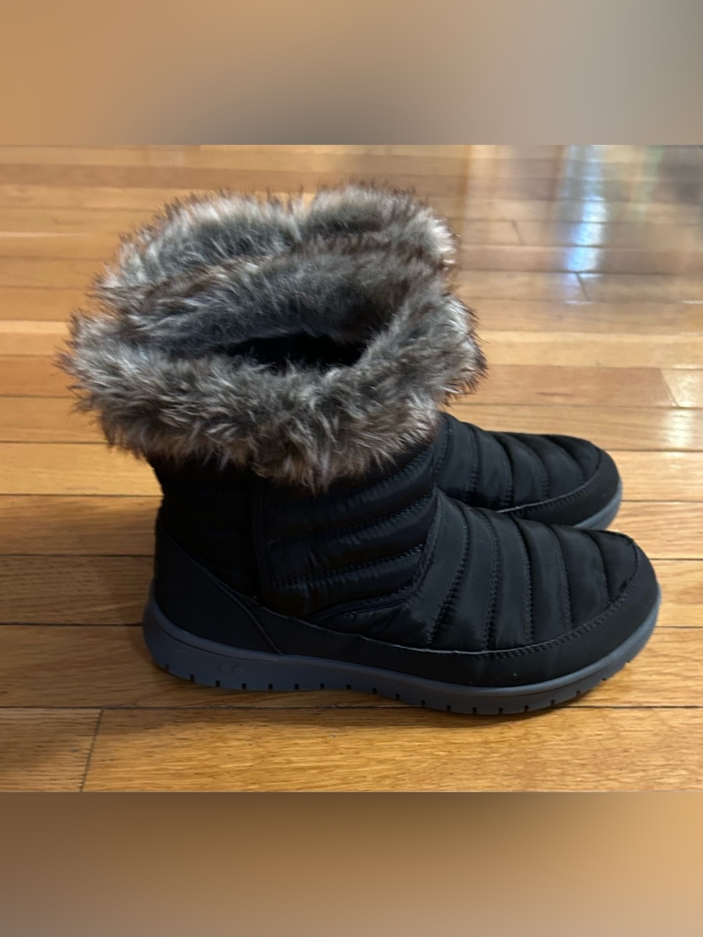 Ryka Women’s Black Faux-Fur Winter Bootie